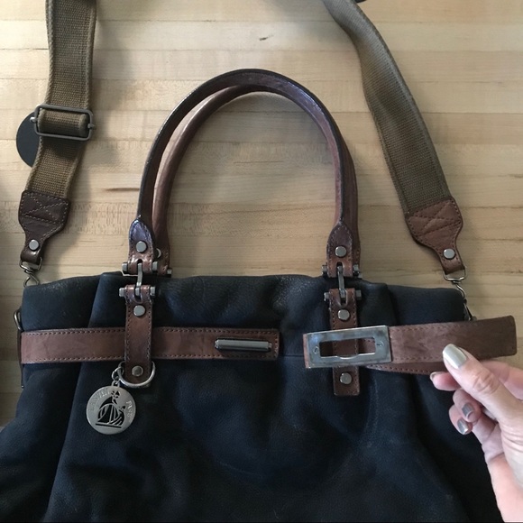 Authentic LANVIN black leather tote bag CROSSBODY - Picture 3 of 5